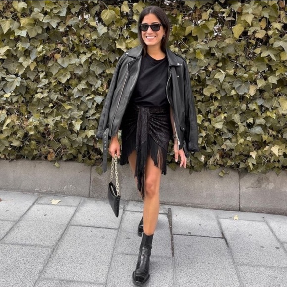 NWT ZARA Printed Sarong Fringe Skirt XS BloggerFav - Picture 7 of 16